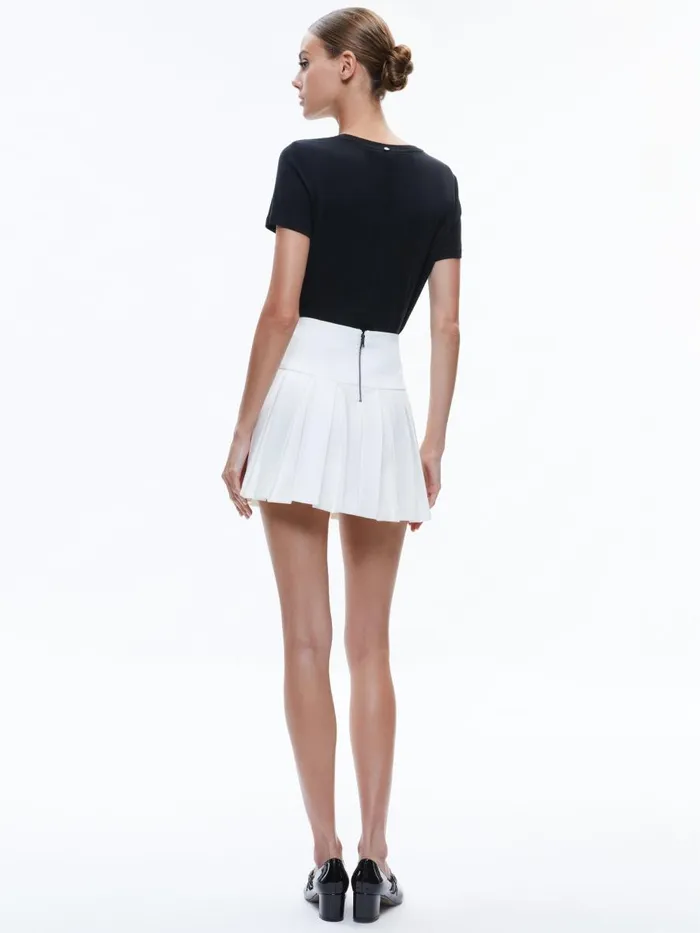 Skirts Women Alice Olivia EMILIE BOX PLEAT MINI SKIRT Off White