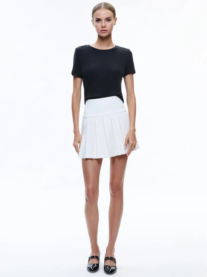 Skirts Women Alice Olivia EMILIE BOX PLEAT MINI SKIRT Off White