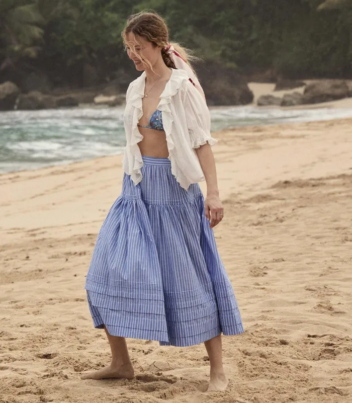 Skirts Women DEN Sebastiane Skirt Deauville Stripe Skirts Women DEN Sebastiane Skirt Deauville Stripe
