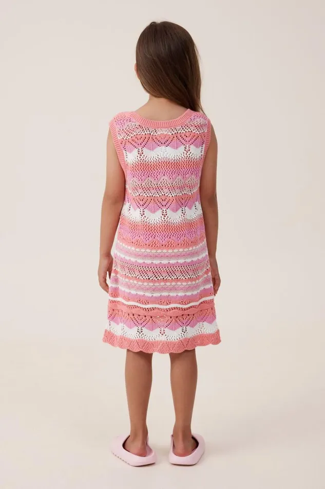 Skylar Crochet Dress Rainbowpink Girls Cotton On Dresses