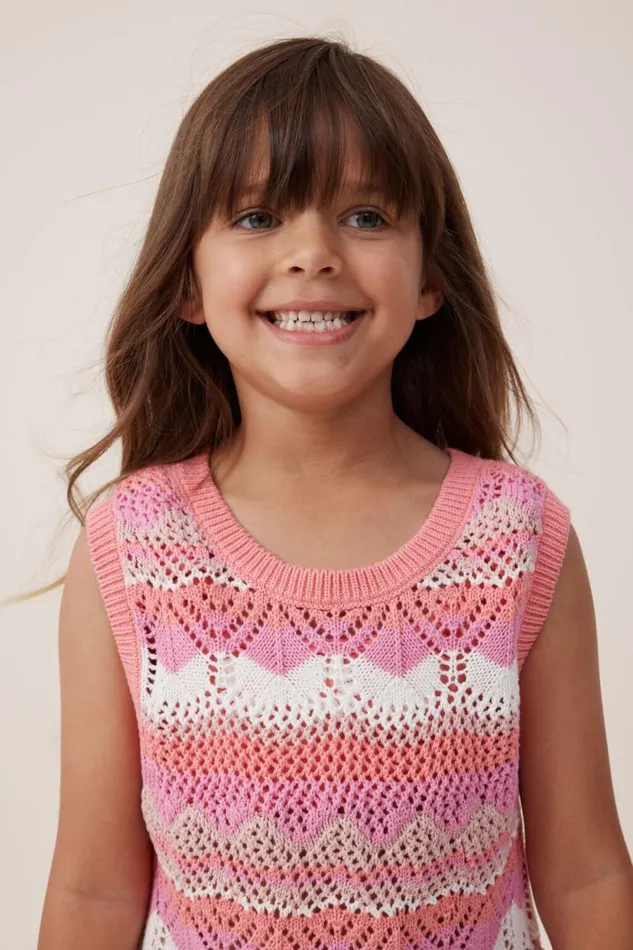 Skylar Crochet Dress Rainbowpink Girls Cotton On Dresses