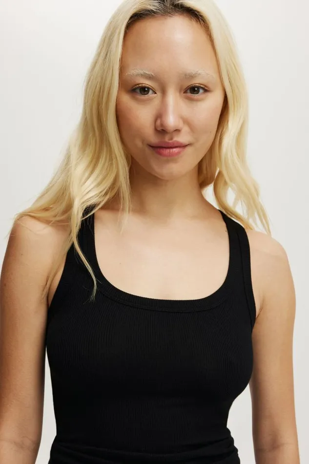 Sleep Recovery Racer Back Tank Top True Black Women Cotton On Pajamas