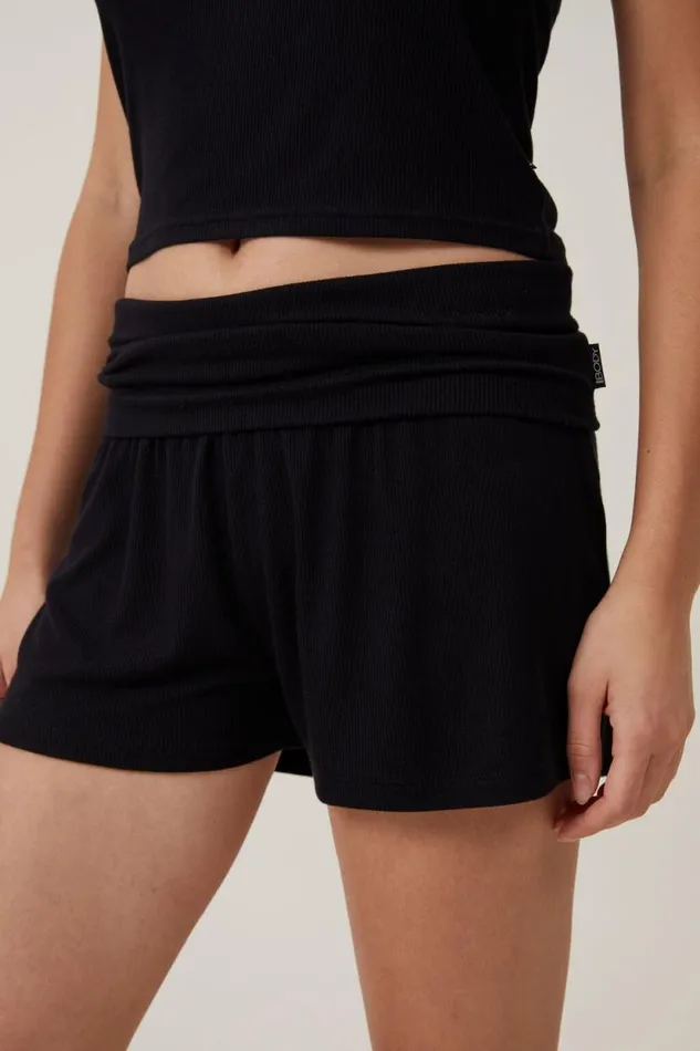 Sleep Recovery Roll Waist Short True Black Women Cotton On Shorts