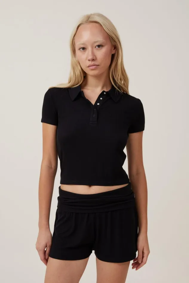 Sleep Recovery Roll Waist Short True Black Women Cotton On Shorts