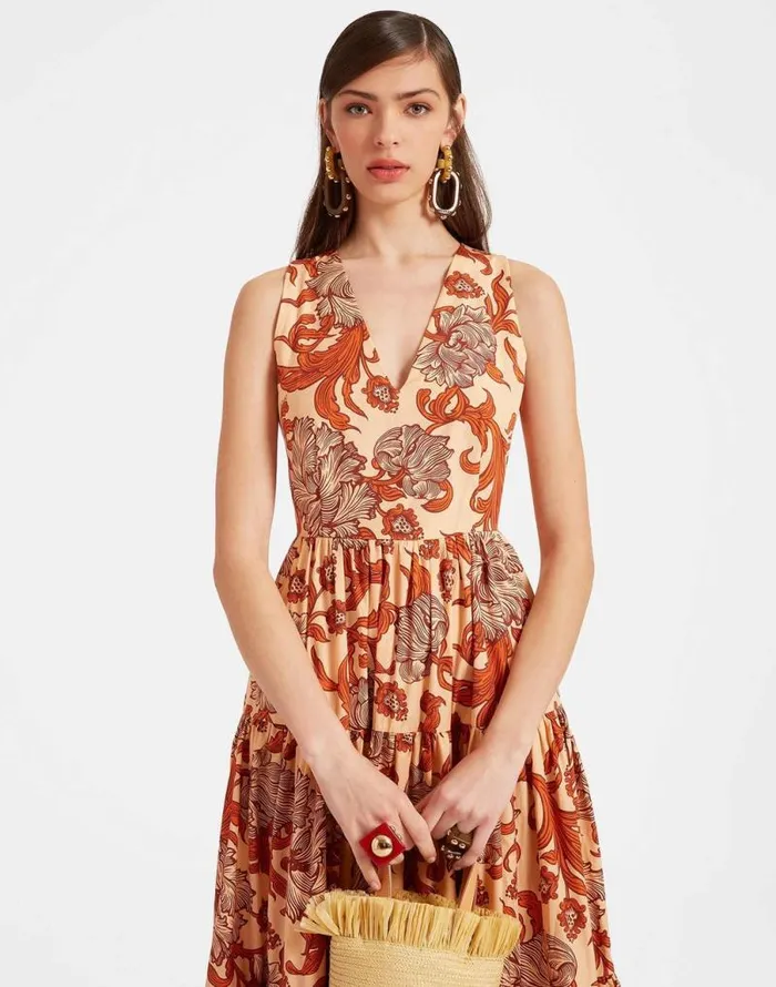 Sleeveless Big Dress VNeck Reef Pale Pink Women La Double J Dresses Sleeveless Big Dress VNeck Reef Pale Pink Women La Double J Dresses