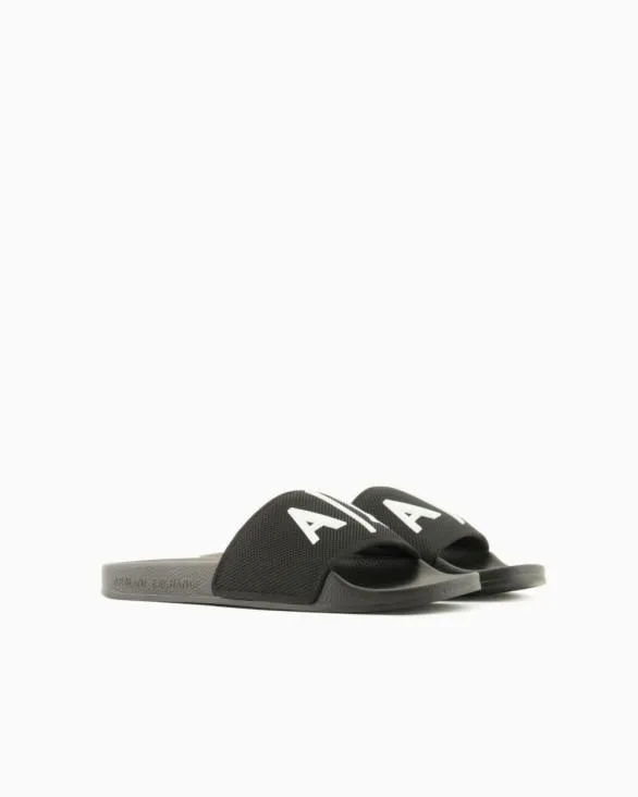 Slider Slippers With Logo Black Men Armani Sandals Slider Slippers With Logo Black Men Armani Sandals