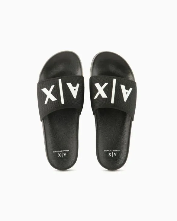 Slider Slippers With Logo Black Men Armani Sandals Slider Slippers With Logo Black Men Armani Sandals