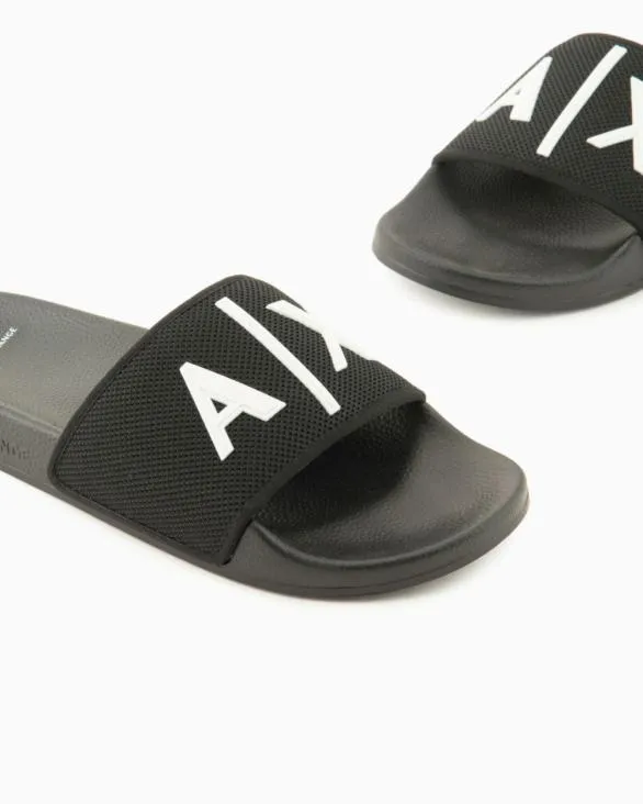 Slider Slippers With Logo Black Men Armani Sandals Slider Slippers With Logo Black Men Armani Sandals