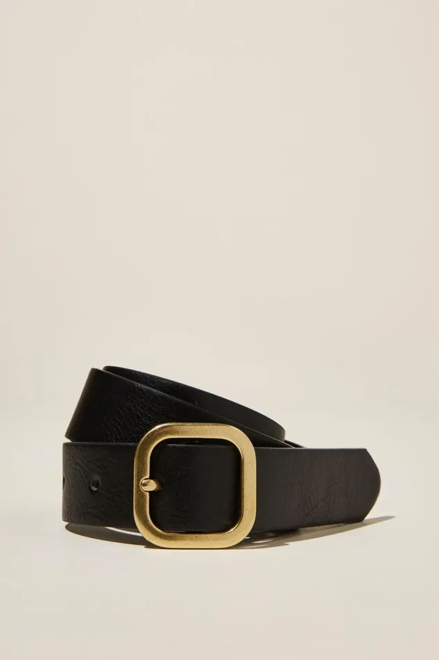 Slim Dad Belt Blackantique Gold Women Cotton On Bags and Belts