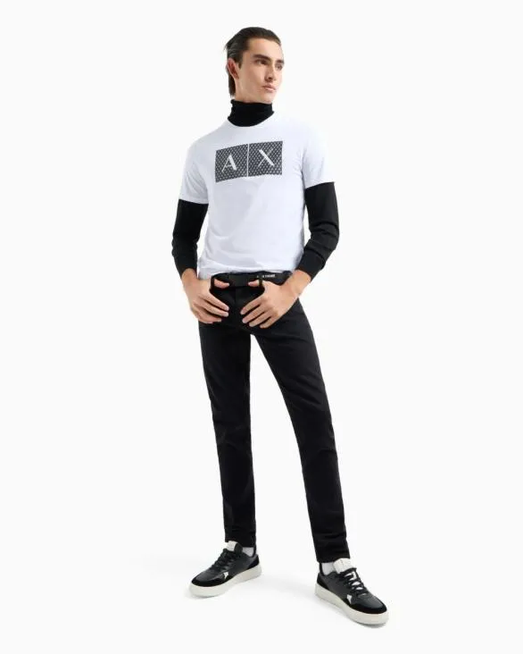 Slim Fit Jersey Tshirt With Logo White Men Armani TShirts Slim Fit Jersey Tshirt With Logo White Men Armani TShirts