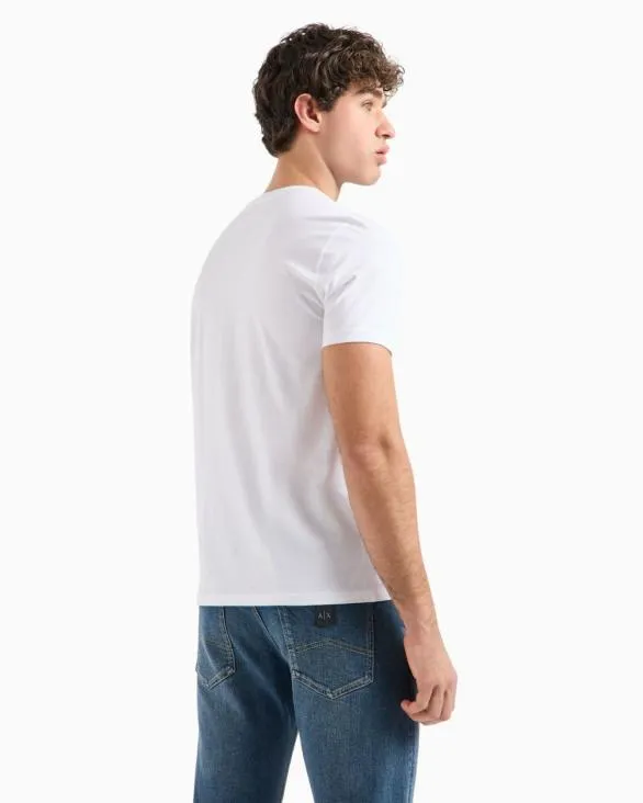 Slim Fit Jersey Tshirt With Logo White Men Armani TShirts Slim Fit Jersey Tshirt With Logo White Men Armani TShirts