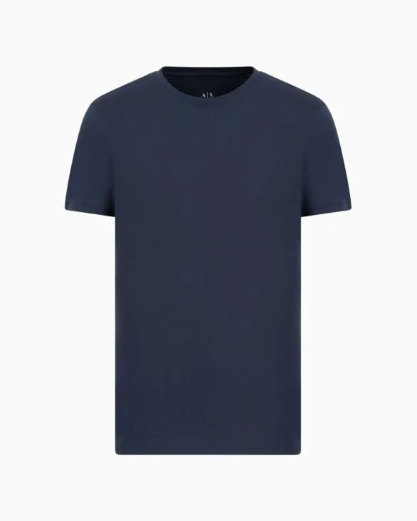 Slim Fit Pima Cotton Tshirt Navyblue Men Armani Pima TShirts