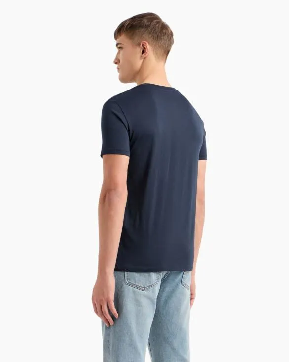 Slim Fit Pima Cotton Tshirt Navyblue Men Armani Pima TShirts Slim Fit Pima Cotton Tshirt Navyblue Men Armani Pima TShirts
