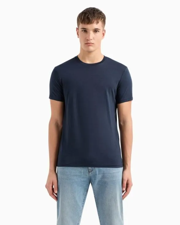 Slim Fit Pima Cotton Tshirt Navyblue Men Armani Pima TShirts Slim Fit Pima Cotton Tshirt Navyblue Men Armani Pima TShirts
