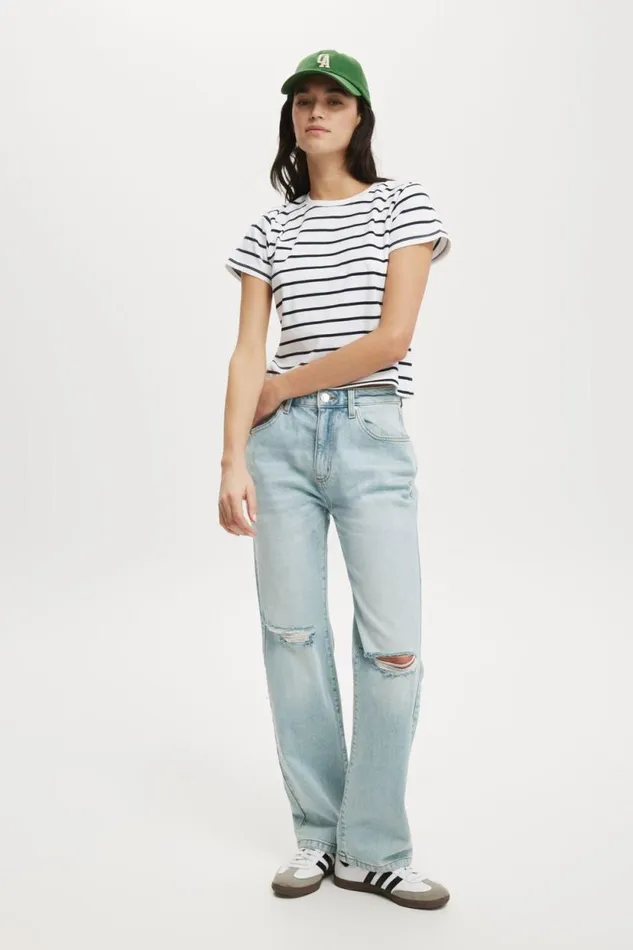 Slim Straight Jean Bondi Blue Rip Women Cotton On Pants