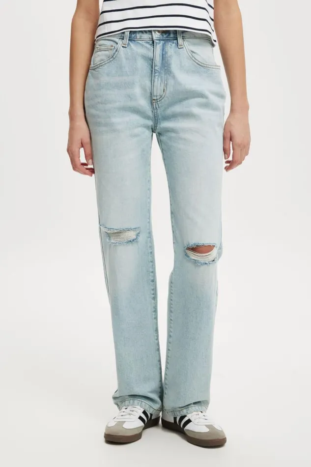 Slim Straight Jean Bondi Blue Rip Women Cotton On Pants Slim Straight Jean Bondi Blue Rip Women Cotton On Pants