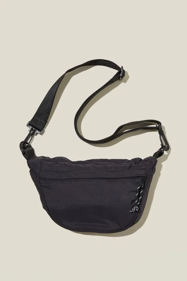 Sling Cross Body Bag Black Men Cotton On Bags and Belts