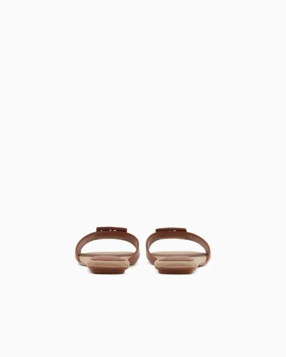 Slippers With Band And Logo Camel Women Armani Sandals Slippers With Band And Logo Camel Women Armani Sandals