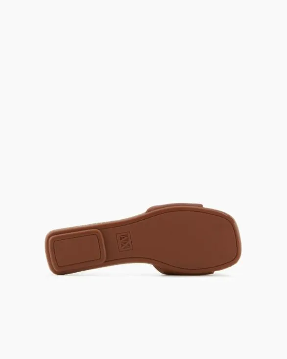 Slippers With Band And Logo Camel Women Armani Sandals Slippers With Band And Logo Camel Women Armani Sandals