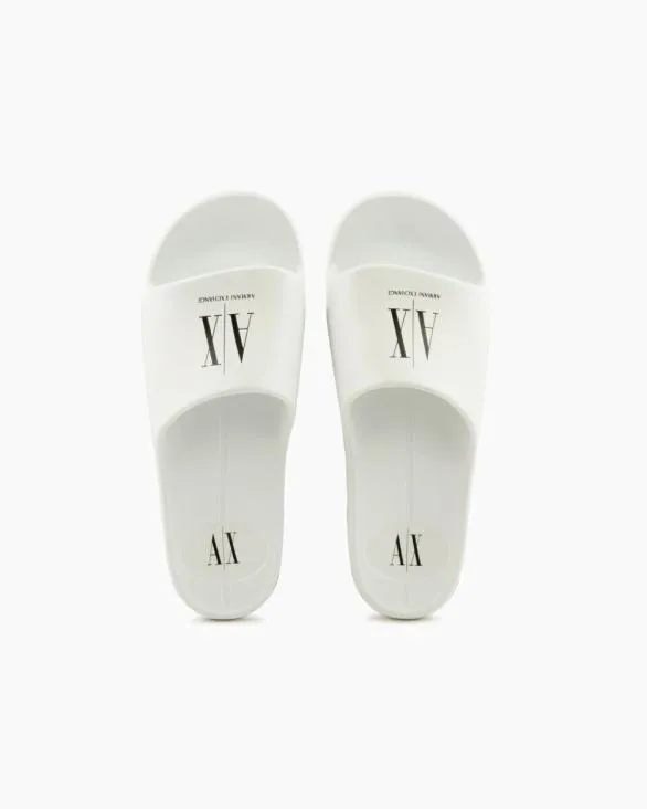 Slippers With Icon Project Logo White Men Armani Sandals Slippers With Icon Project Logo White Men Armani Sandals