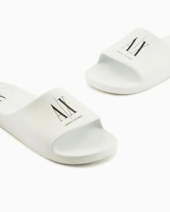 Slippers With Icon Project Logo White Men Armani Sandals Slippers With Icon Project Logo White Men Armani Sandals