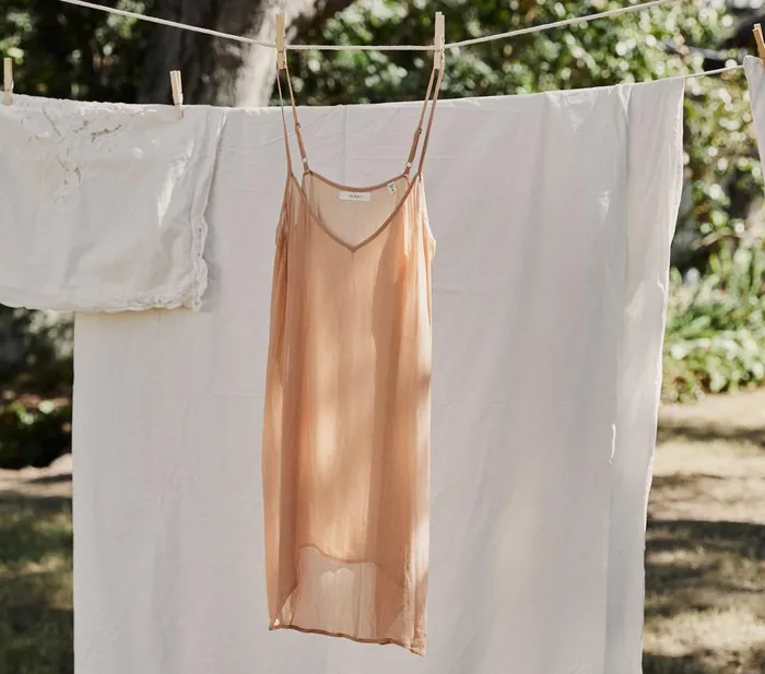 Slips Women DEN Short Deep VNeck Slip Sand Dollar