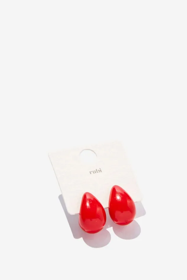 Small Charm Earring Up Red Teardrop Women Cotton On Jewelry