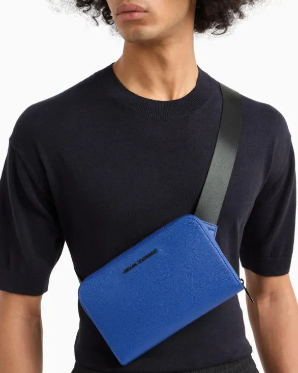Small Shoulder Bag With Zip Blue Men Armani Belt Bags Small Shoulder Bag With Zip Blue Men Armani Belt Bags