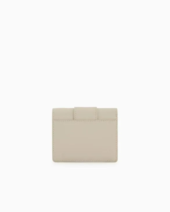 Small Wallet With ASV Logo Beige Women Armani Wallets And Small Leather Goods Small Wallet With ASV Logo Beige Women Armani Wallets And Small Leather Goods