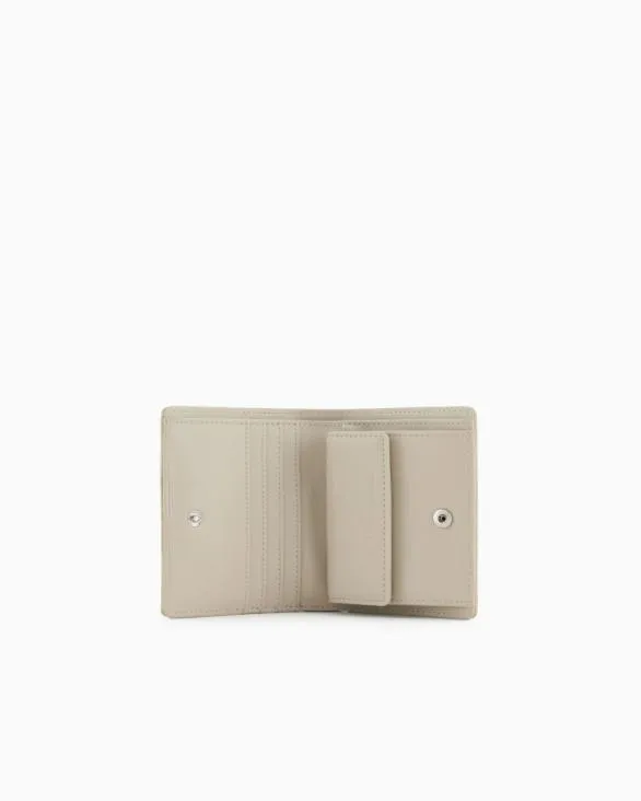 Small Wallet With ASV Logo Beige Women Armani Wallets And Small Leather Goods Small Wallet With ASV Logo Beige Women Armani Wallets And Small Leather Goods