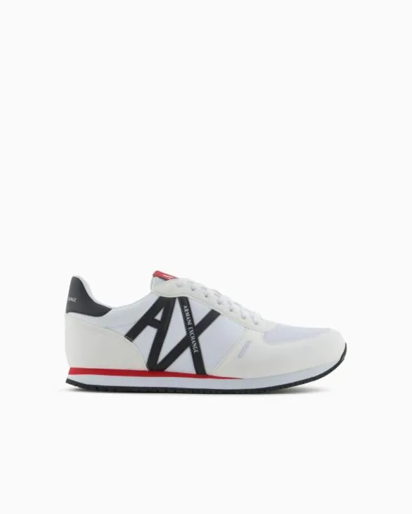 Sneakers In Ecosuede Mesh And Nylon White Men Armani Sneakers
