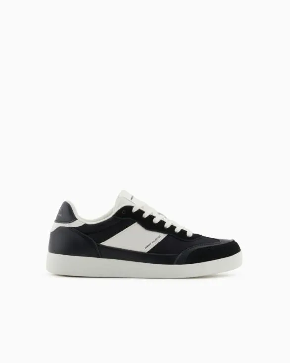 Sneakers With Contrasting Side Band Black Men Armani Sneakers