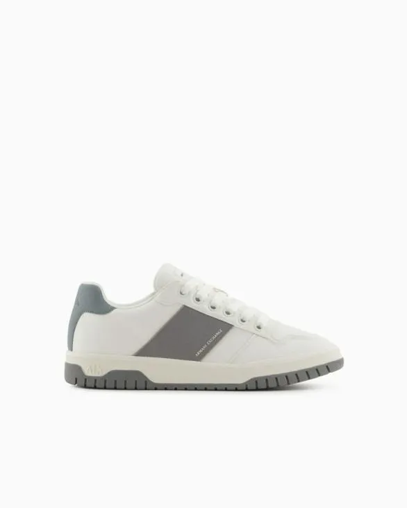 Sneakers With Contrasting Side Band Grey Men Armani Sneakers