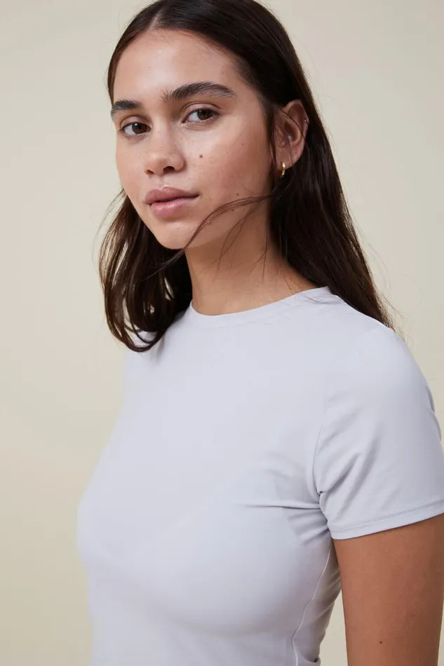 Soft Lounge Fitted TShirt Grey Women Cotton On Tops Soft Lounge Fitted TShirt Grey Women Cotton On Tops