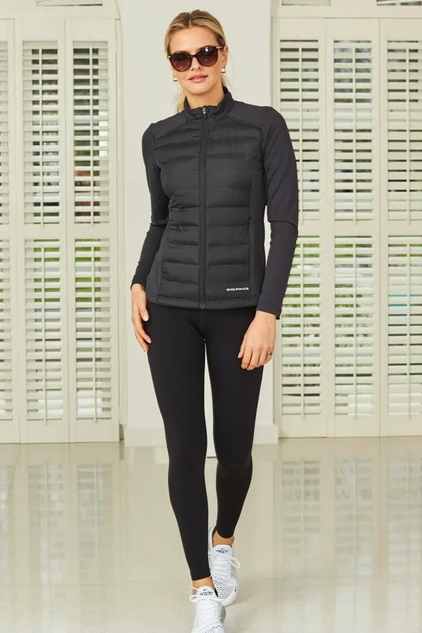 Sosandar Activewear Women Black Ultimate Hybrid Padded Jacket Black