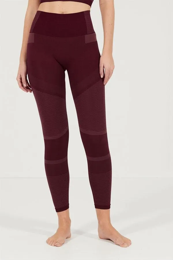 Sosandar Activewear Women Burgundy UltraSculpt High Waisted Activewear Leggings Burgundy