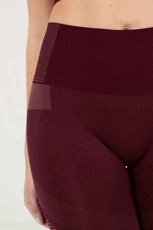 Sosandar Activewear Women Burgundy UltraSculpt High Waisted Activewear Leggings Burgundy
