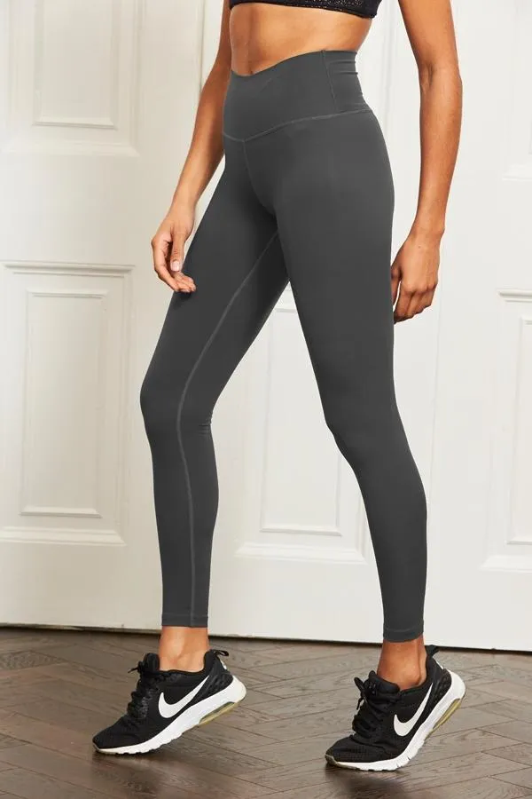 Sosandar Activewear Women Chic Grey Black High Waisted Perfect Body Sculpting Activewear Leggings Chic Grey