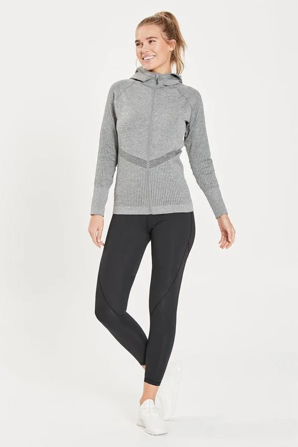 Sosandar Activewear Women Grey Essential Seamless Hooded Activewear Jacket Grey