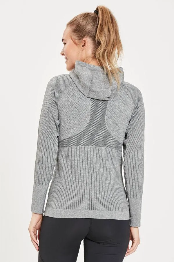 Sosandar Activewear Women Grey Essential Seamless Hooded Activewear Jacket Grey