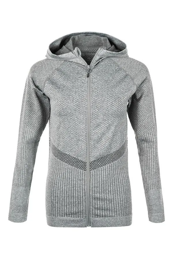 Sosandar Activewear Women Grey Essential Seamless Hooded Activewear Jacket Grey
