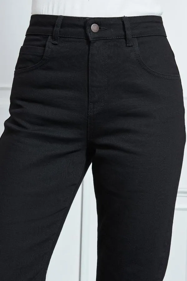 Sosandar Jeans and Jeggings Women Black Slim Leg Mom Jeans Black
