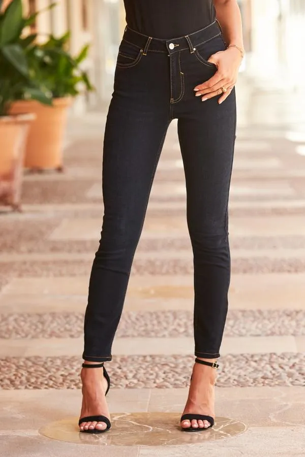 Sosandar Jeans and Jeggings Women Blue Black Perfect Skinny Jeans Black