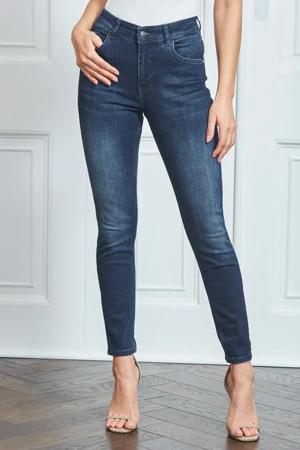 Sosandar Jeans and Jeggings Women Dark Indigo Perfect Skinny Jeans Dark Indigo