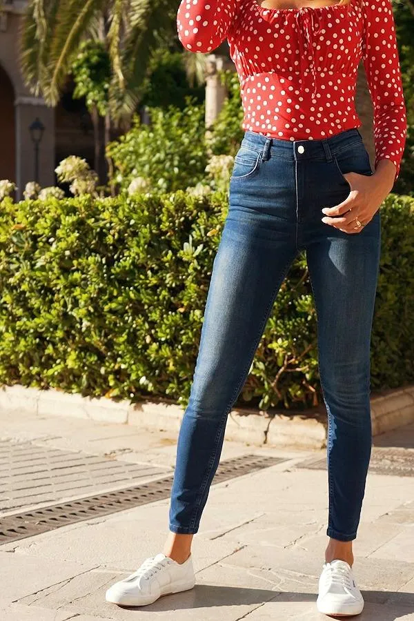 Sosandar Jeans and Jeggings Women Dark Indigo Perfect Skinny Jeans Dark Indigo