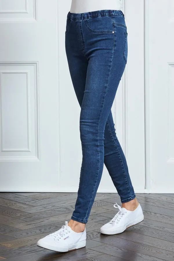 Sosandar Jeans and Jeggings Women Mid Blue Perfect Jeggings Mid Blue