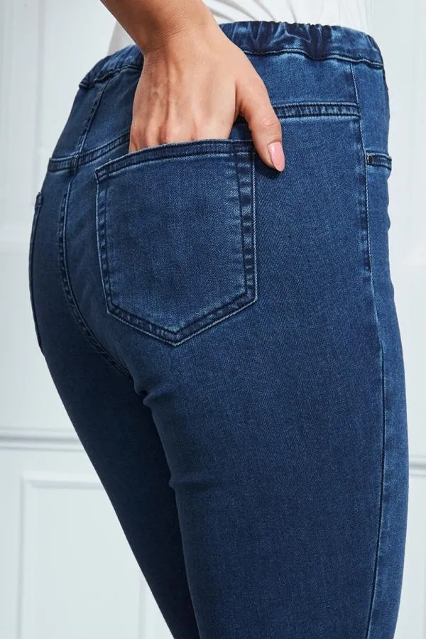 Sosandar Jeans and Jeggings Women Mid Blue Perfect Jeggings Mid Blue