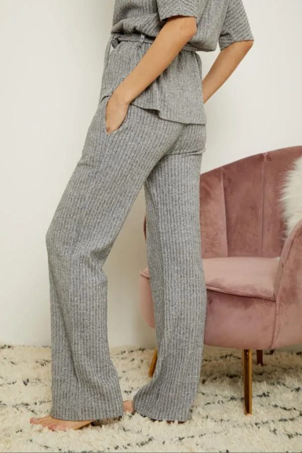 Sosandar Loungewear Women Grey Super Soft Loungewear Trousers Grey