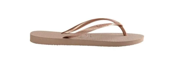 Sosandar Sandals and Flip Flops Women Havaianas Rose Gold Slim Flip Flops