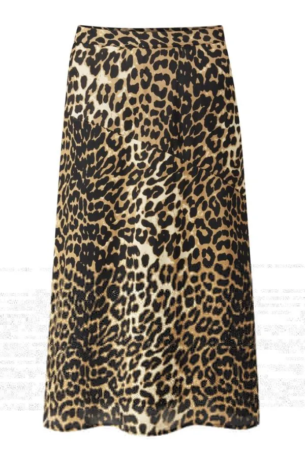 Sosandar Skirts Women Leopard Print A Line Midi Skirt